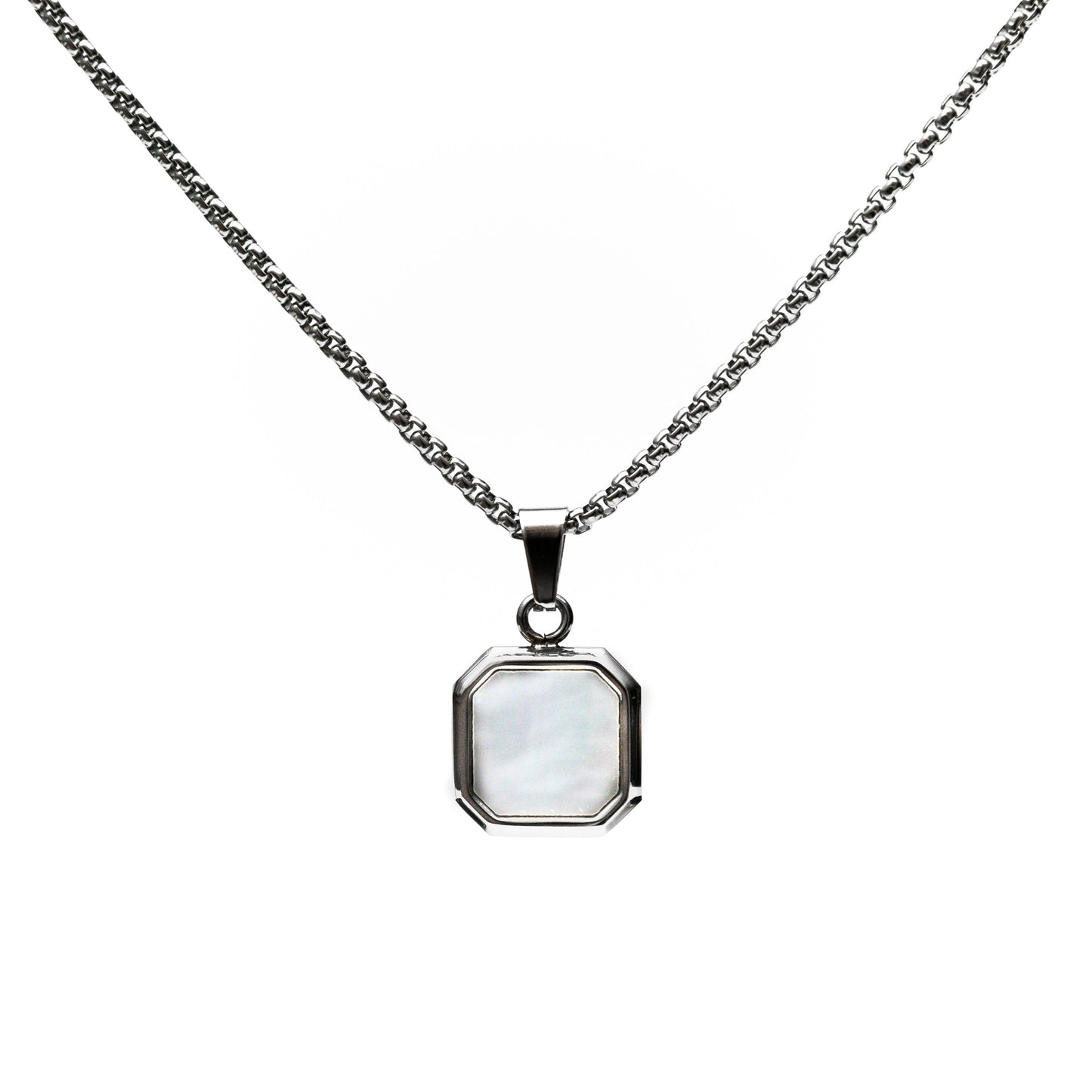 White Icon Pendant Necklace