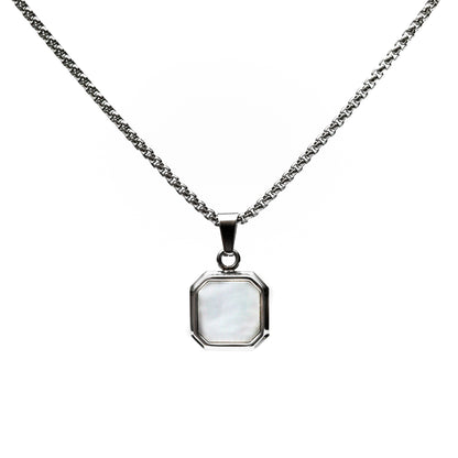 White Icon Pendant Necklace