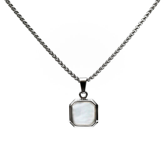 White Icon Pendant Necklace