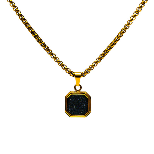 Black Icon Gold Pendant Necklace