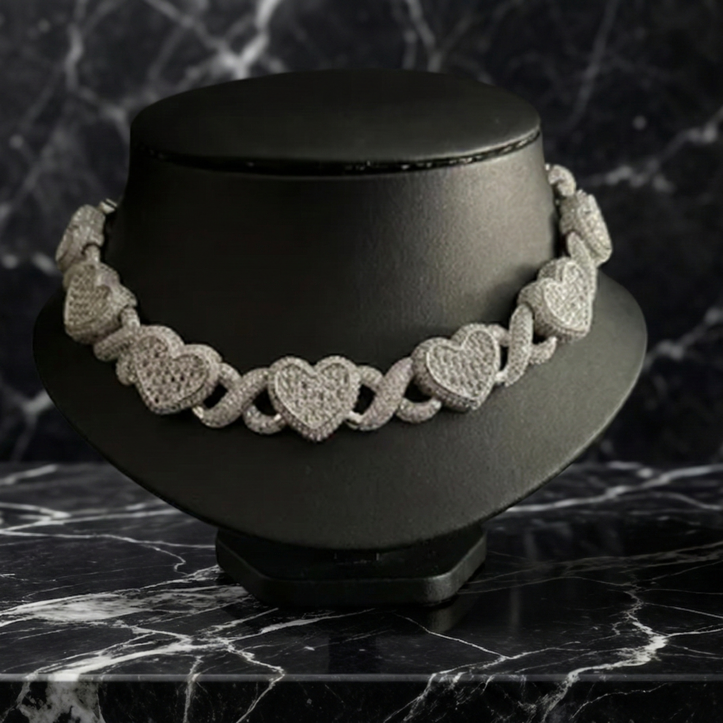 Iced Out Heart Choker