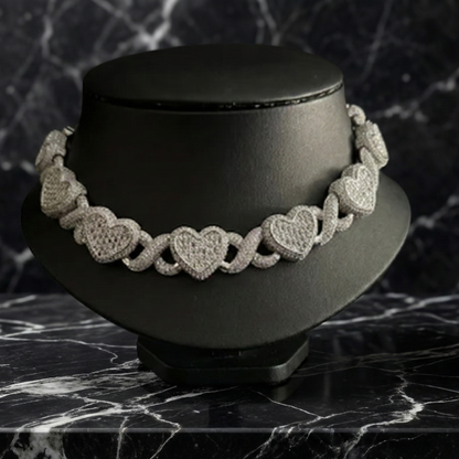 Iced Out Heart Choker