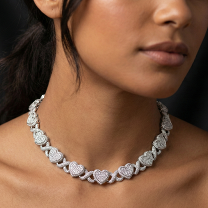 Iced Out Heart Choker