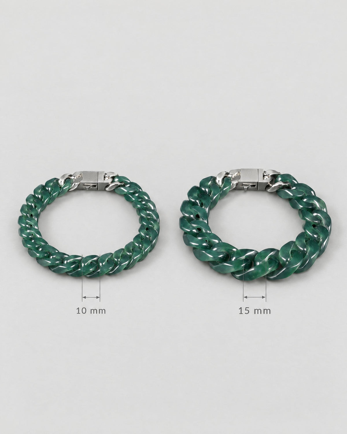 Jelly green Mayan jade Cuban link bracelet