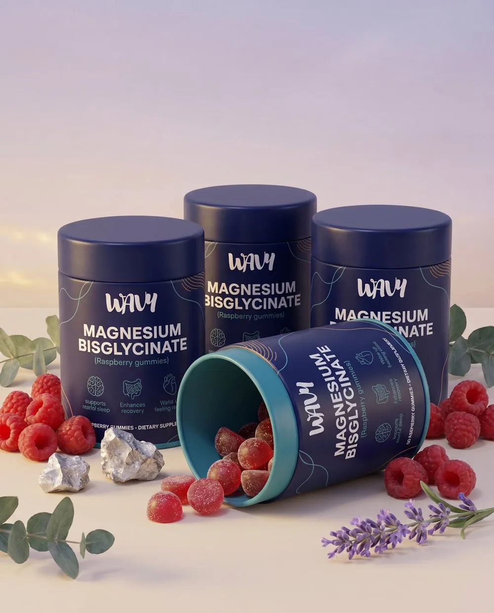 WAVY Magnesium Bisglycinate Gummies 3+1 free bundle