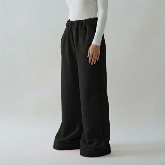 Premium Sherpa Lined Blanket Pants - Black