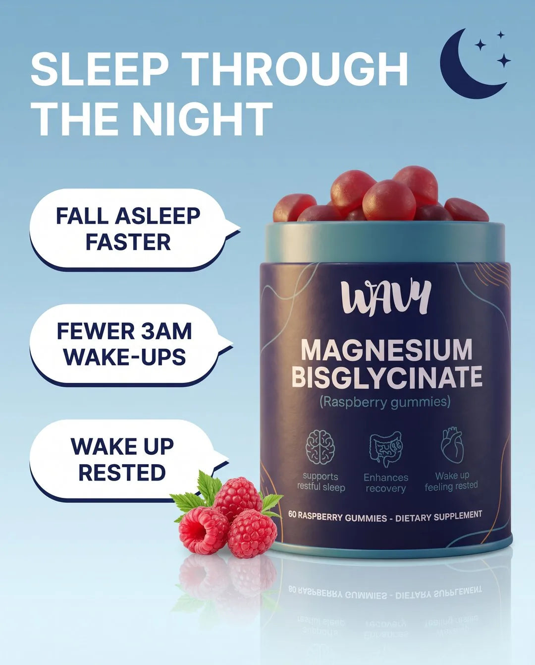 Sleep through the night - fall asleep faster, fewer 3am wake-ups, wake up rested