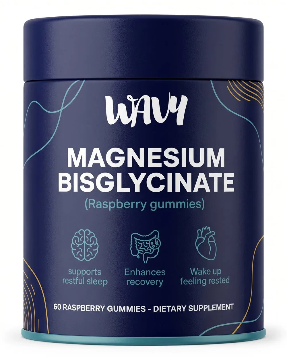 One bottle of WAVY Magnesium Bisglycinate Gummies — 60 gummies